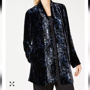 Eileen Fisher Long Velvet Shawl Collar Jacket - Sz XL